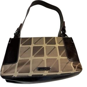 Nine & Co. Shoulder Bag Brown Tan Geometric Silver-Tone Hardware Classic